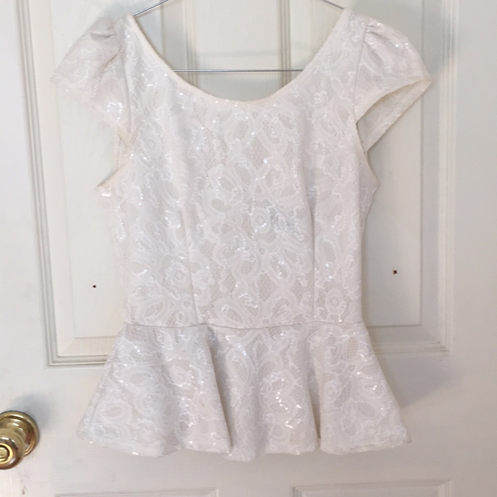 White with glitter top